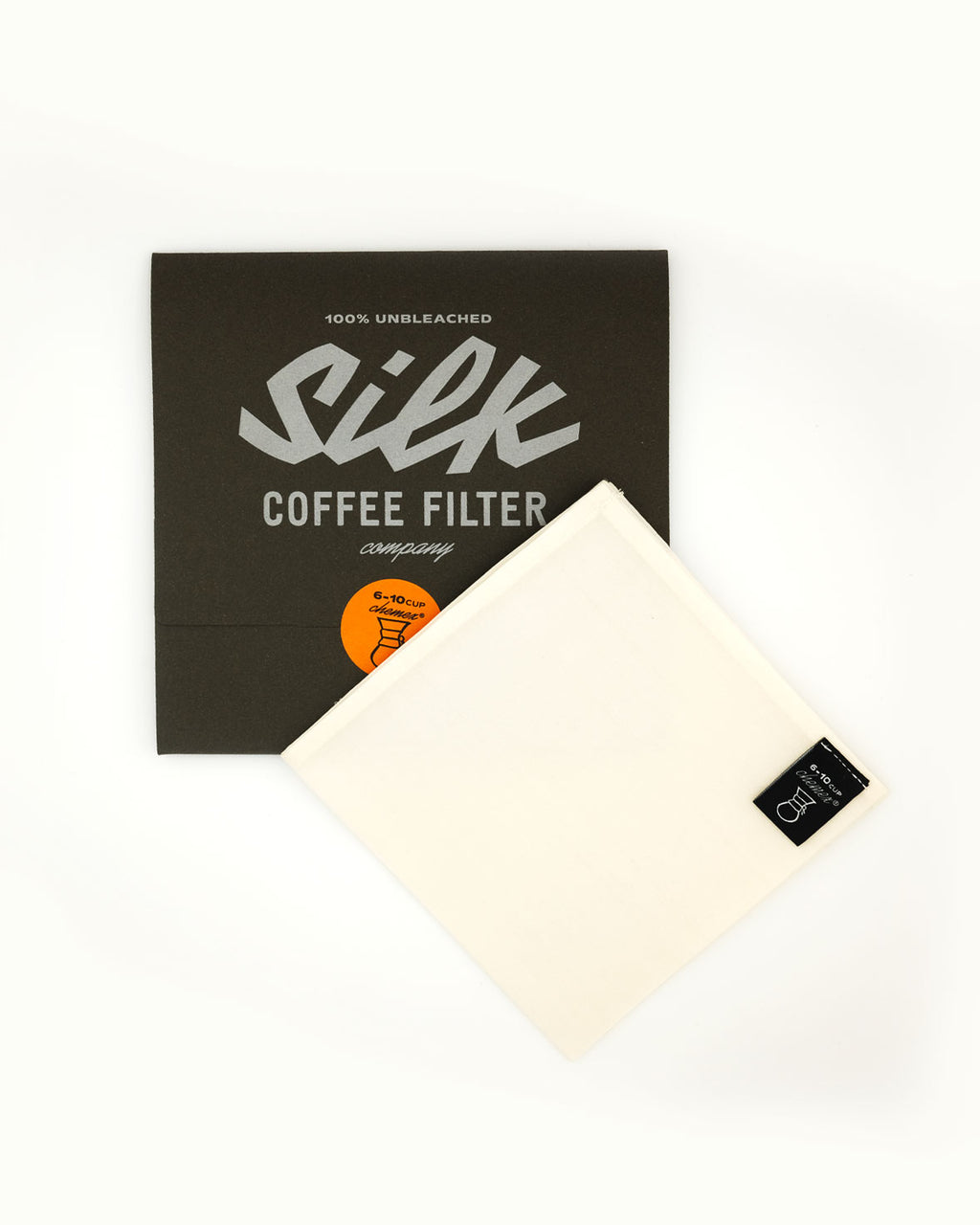 Product shot for Reusable 100% silk coffee filter for chemex pour-over 