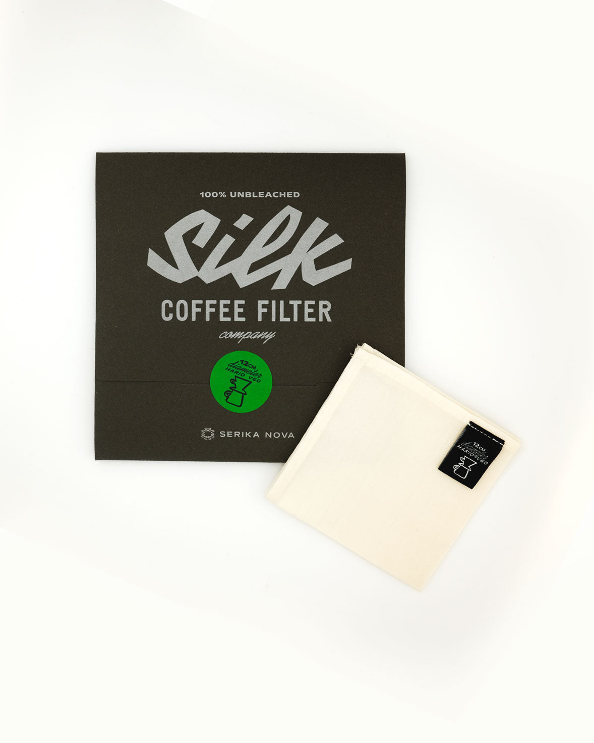 Product shot for Reusable 100% silk coffee filter for Hario V60 pour-over 